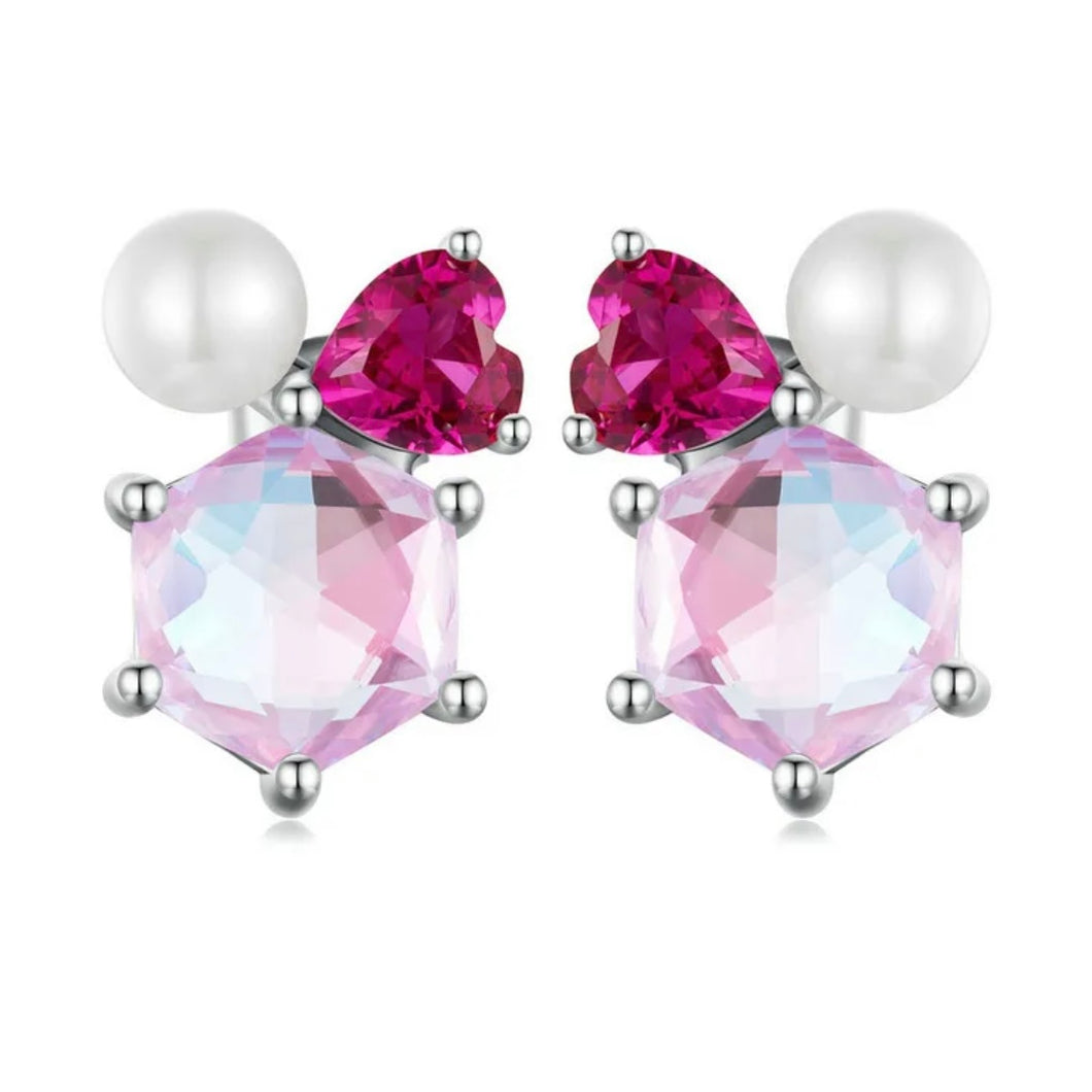 Sugar Plum Heart Studs