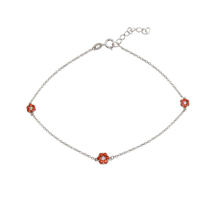 Red Flowers Anklet