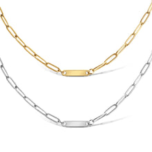 Load image into Gallery viewer, Paperclip Bar Necklace