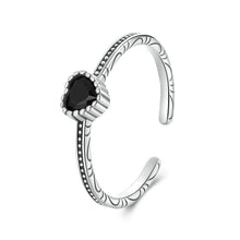 Load image into Gallery viewer, Black Heart Cuff Ring