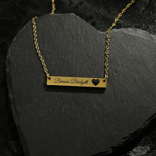 Load image into Gallery viewer, Heart Bar Necklace