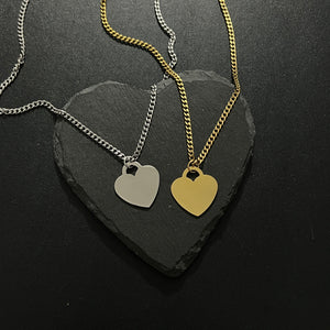 Curb Chain Heart Necklace