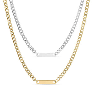 Curb Chain Bar Necklace