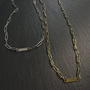 Paperclip Bar Necklace