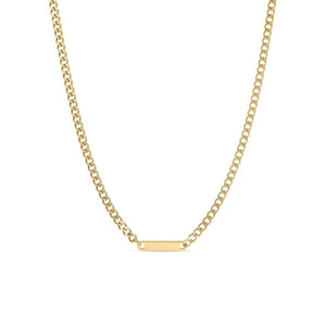 Curb Chain Bar Necklace