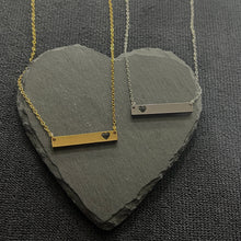 Load image into Gallery viewer, Heart Bar Necklace