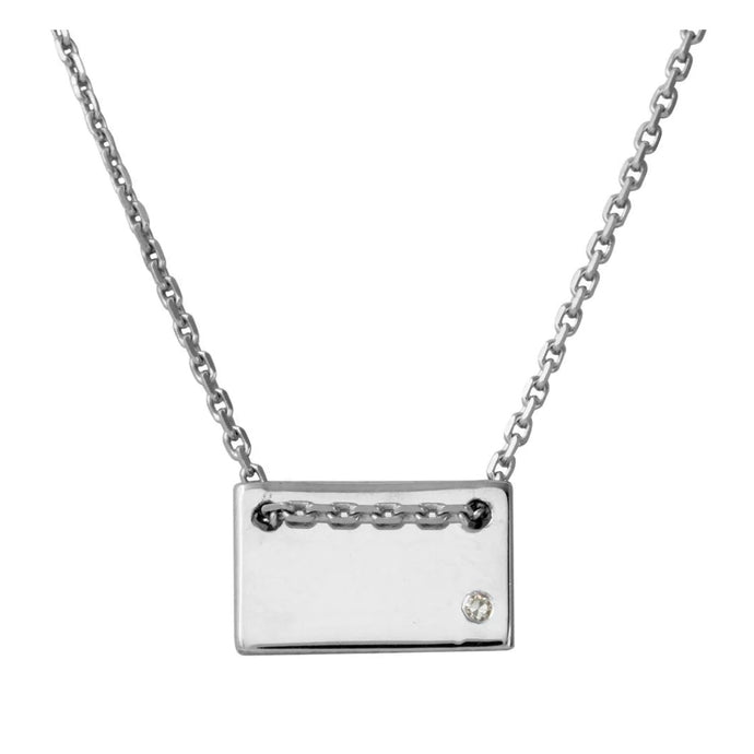 Small Rectangle Diamond Necklace