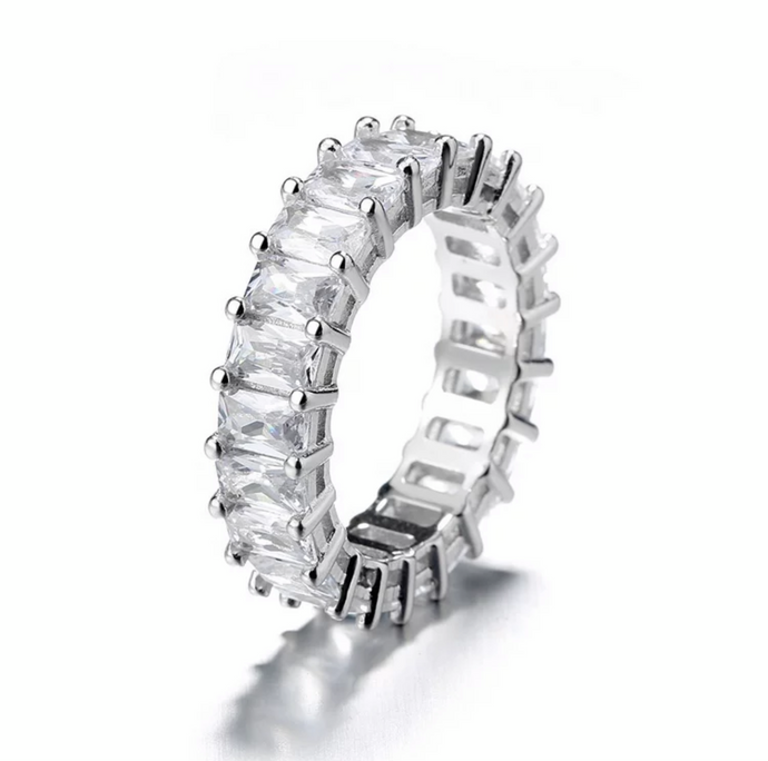 Emerald Cut Eternity Band