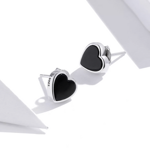 Black Agate Love Studs