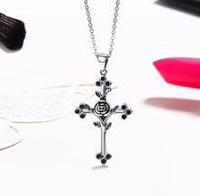 Load image into Gallery viewer, Rose Cross Necklace