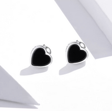 Load image into Gallery viewer, Black Agate Love Studs