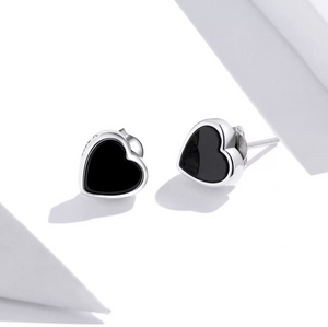 Black Agate Love Studs