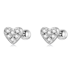 Mini Heart Glitzy Studs