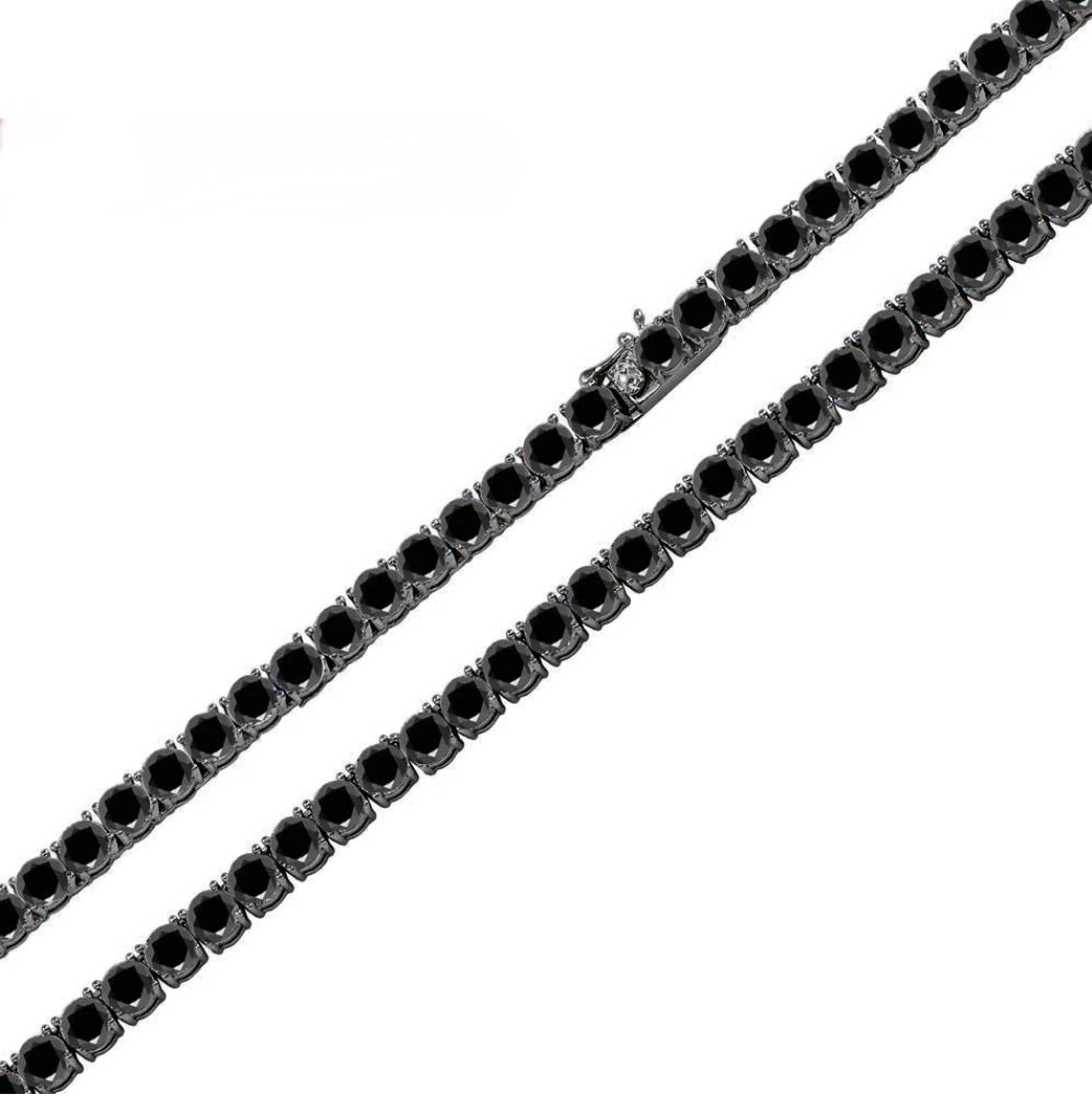 Black CZ Tennis Necklace