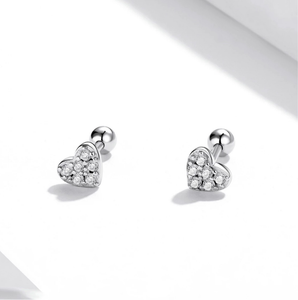 Mini Heart Glitzy Studs