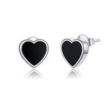 Load image into Gallery viewer, Black Agate Love Studs