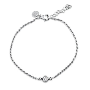 Rope Chain With Cz Bracelet