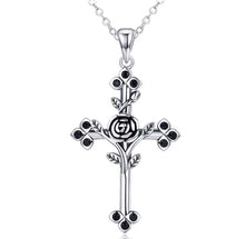 Load image into Gallery viewer, Rose Cross Necklace