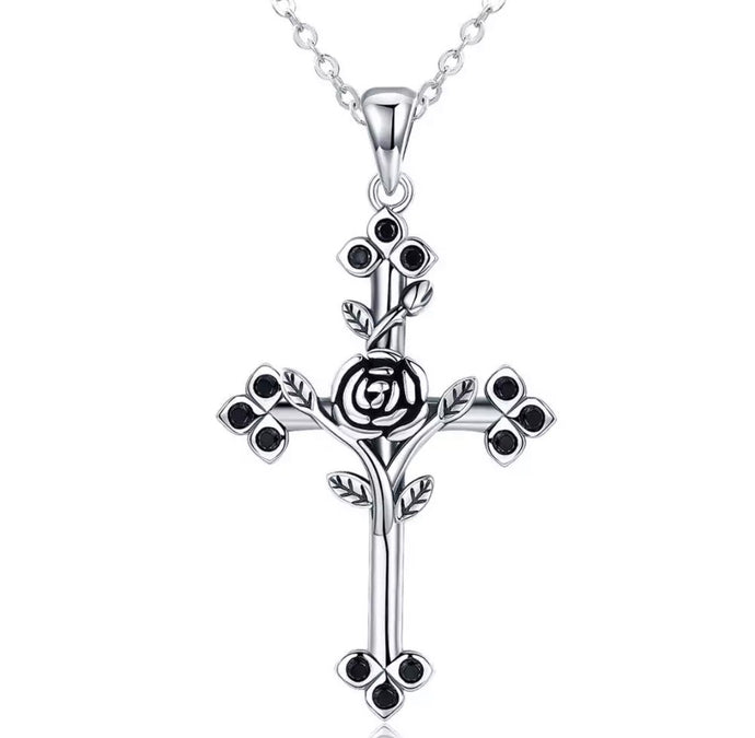 Rose Cross Necklace