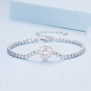 Glitzy Heart Bracelet