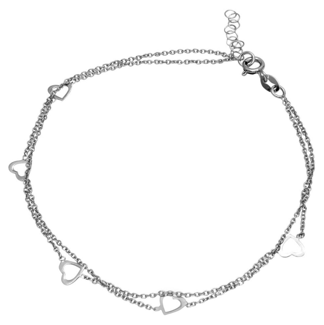 Double Chain Hearts Anklet